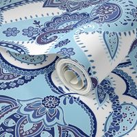 Paisley sixties hippie swirl - blue