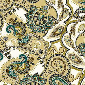 Paisley-sixties-hippie-swirl-olive-green