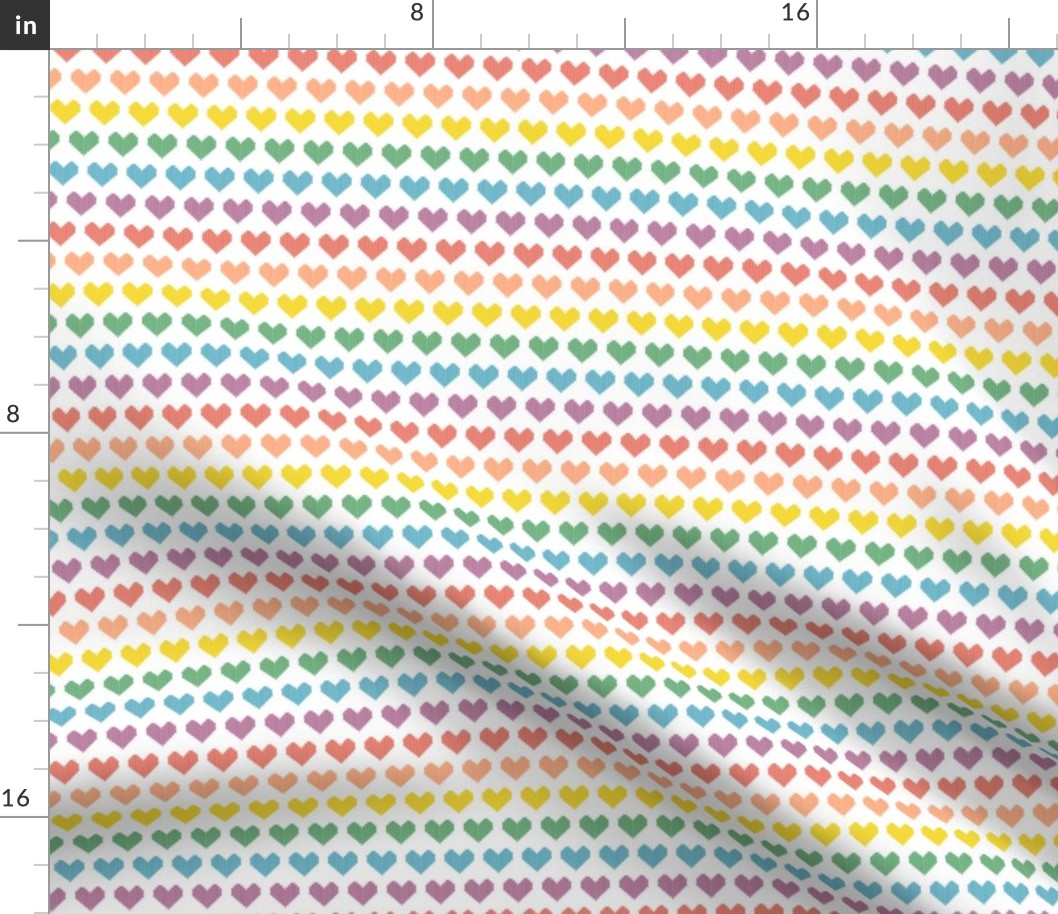Rainbow of Hearts* || vintage kids t-shirt stripes