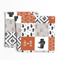 Buffalo - Wild and Free - Orange, Greige, White - boho style  