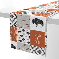 Buffalo - Wild and Free - Orange, Greige, White - boho style  