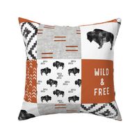 Buffalo - Wild and Free - Orange, Greige, White - boho style  