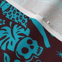 Large- Tiki Temptress- blue-brown