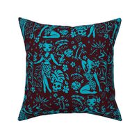 Large- Tiki Temptress- blue-brown