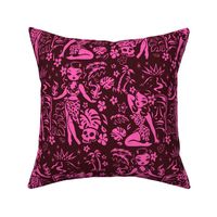 Large-Tiki Temptress-pink-brown