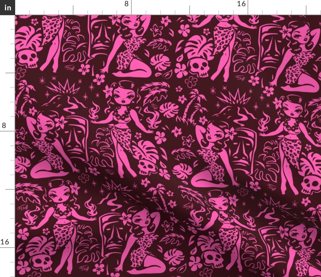 Large-Tiki Temptress-pink-brown