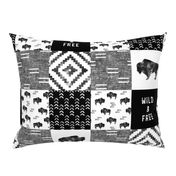 Buffalo - Wild and Free - Black, Grey, White - boho style 