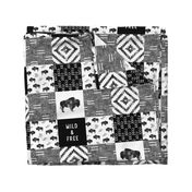 Buffalo - Wild and Free - Black, Grey, White - boho style 