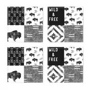 Buffalo - Wild and Free - Black, Grey, White - boho style 