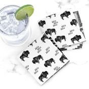 Buffalo - Wild and Free - Black, Grey, White - boho style 