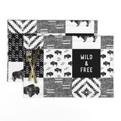 Buffalo - Wild and Free - Black, Grey, White - boho style 