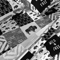 Buffalo - Wild and Free - Black, Grey, White - boho style 