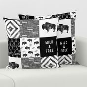 Buffalo - Wild and Free - Black, Grey, White - boho style 