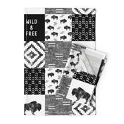 Buffalo - Wild and Free - Black, Grey, White - boho style 