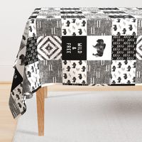 Buffalo - Wild and Free - Black, Grey, White - boho style 