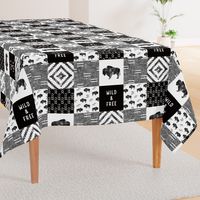 Buffalo - Wild and Free - Black, Grey, White - boho style 