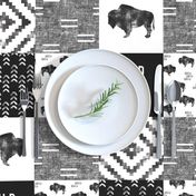 Buffalo - Wild and Free - Black, Grey, White - boho style 