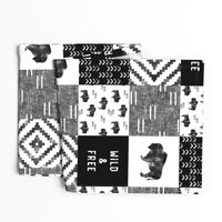 Buffalo - Wild and Free - Black, Grey, White - boho style 