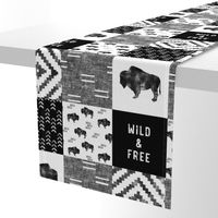 Buffalo - Wild and Free - Black, Grey, White - boho style 