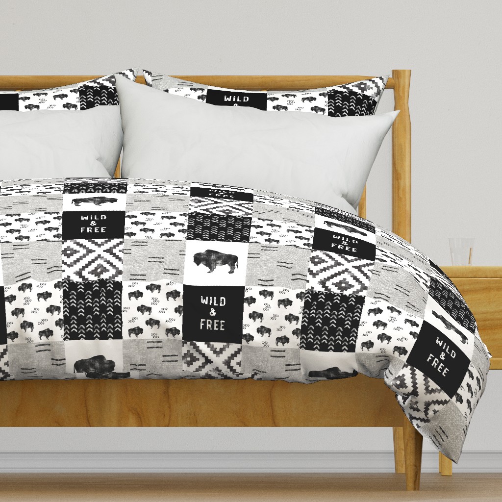 Buffalo - Wild and Free - Black, Greige, White - boho style