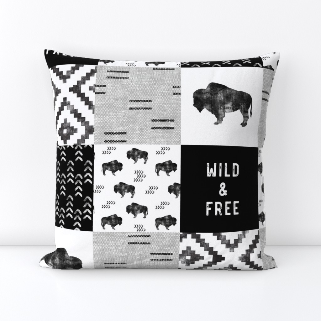 Buffalo - Wild and Free - Black, Greige, White - boho style