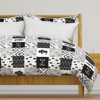 Buffalo - Wild and Free - Black, Greige, White - boho style