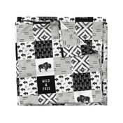 Buffalo - Wild and Free - Black, Greige, White - boho style