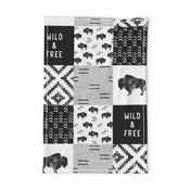 Buffalo - Wild and Free - Black, Greige, White - boho style