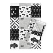 Buffalo - Wild and Free - Black, Greige, White - boho style