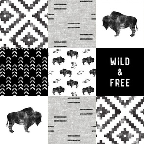 Buffalo - Wild and Free - Black, Greige, White - boho style