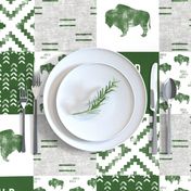 Buffalo - Wild and Free - Green, Greige, White - boho style 