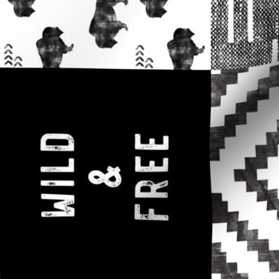 Buffalo - Wild and Free - Black, Grey, White - boho style (90)
