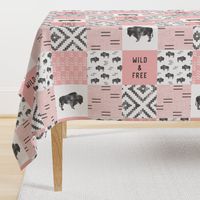 Buffalo - Wild and Free - Pink, Grey, White - boho style  (90)