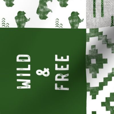 Buffalo - Wild and Free - Green, Greige, White - boho style  (90)