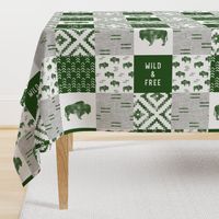 Buffalo - Wild and Free - Green, Greige, White - boho style  (90)