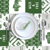 Buffalo - Wild and Free - Green, Greige, White - boho style  (90)