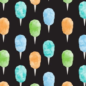cotton candy (blue and green on dark grey) - carnival food C18BS