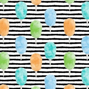 cotton candy (blue and green on stripes) - carnival food C18BS