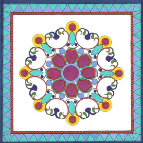 Garden Medallion of Many Colors with a complementing border