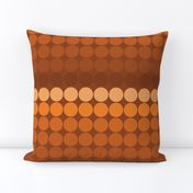 Mid-Century Modern Circles - brown orange 1.75 inch