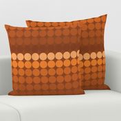 Mid-Century Modern Circles - brown orange 1.75 inch
