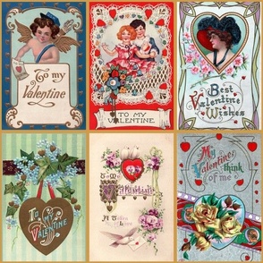 vintage valentine cards, victorian, romantic