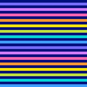 16 Rainbow Stripes on Purple
