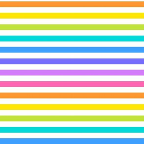 16 Rainbow Stripes on white