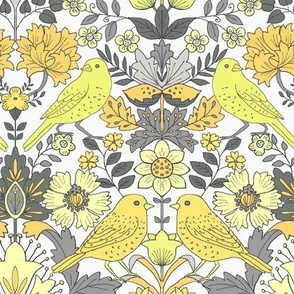 31 Yellow Nouveau Birds