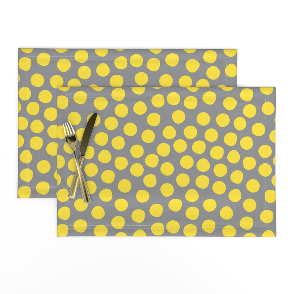 Organic random dots yellow grey