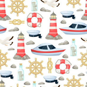 nautical ocean life pattern
