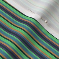 BNS3 - Narrow Variegated Stripe in Green - Teal Blue - Purple - Golden Orange - Vertical