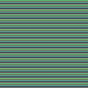 BNS3 - Narrow Variegated Stripe in Green - Teal Blue - Purple - Golden Orange - Horizontal