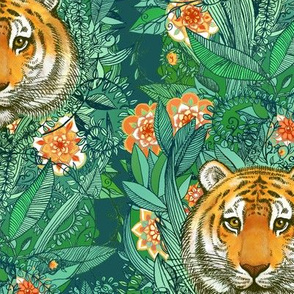 Tiger Tangle in Color - large print